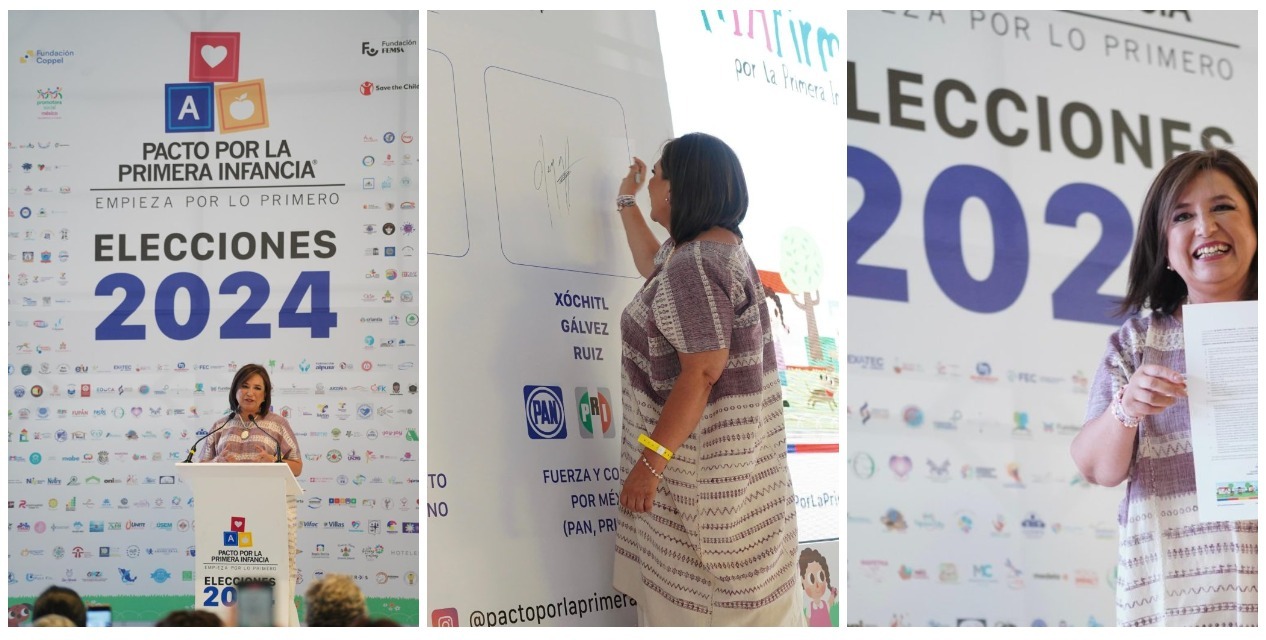 Firma Xóchilt Gálvez pacto por la primera infancia.