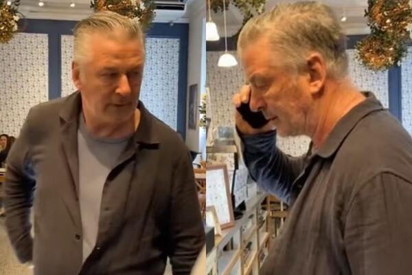 Mujer exige a Alec Baldwin pronunciarse por una “Palestina libre”; actor le golpea su celular