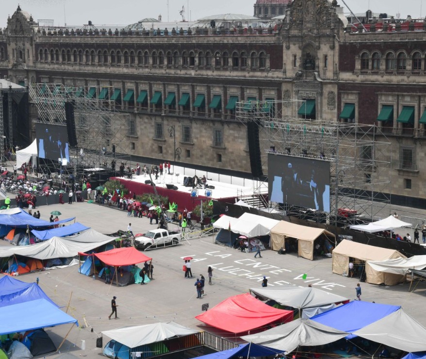 NTE asegura continuidad del plantón y reubicación de casas de campaña en el zócalo de la CDMX