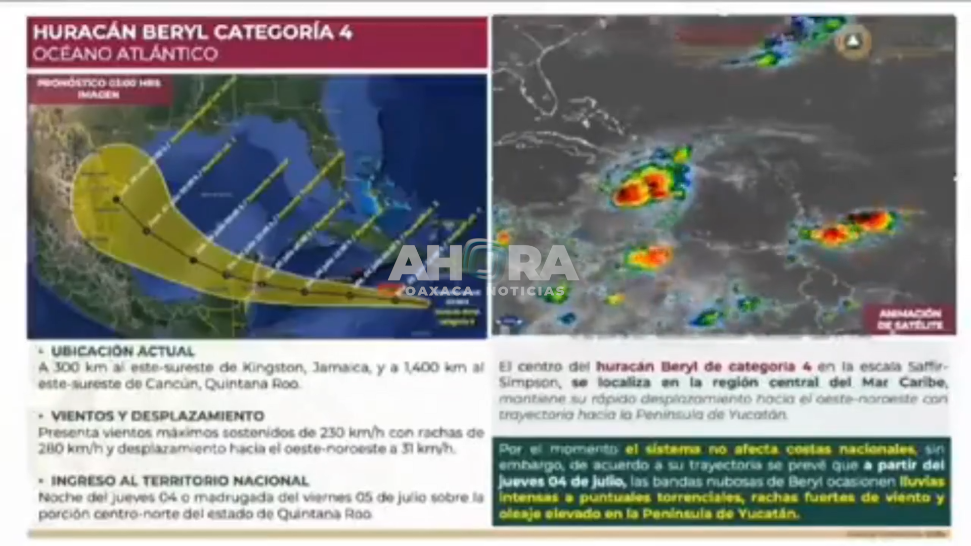 Huracán Beryl es categoría 4 y se ubica a mil 400 km de Quintana Roo: Laura Velázquez Alzúa