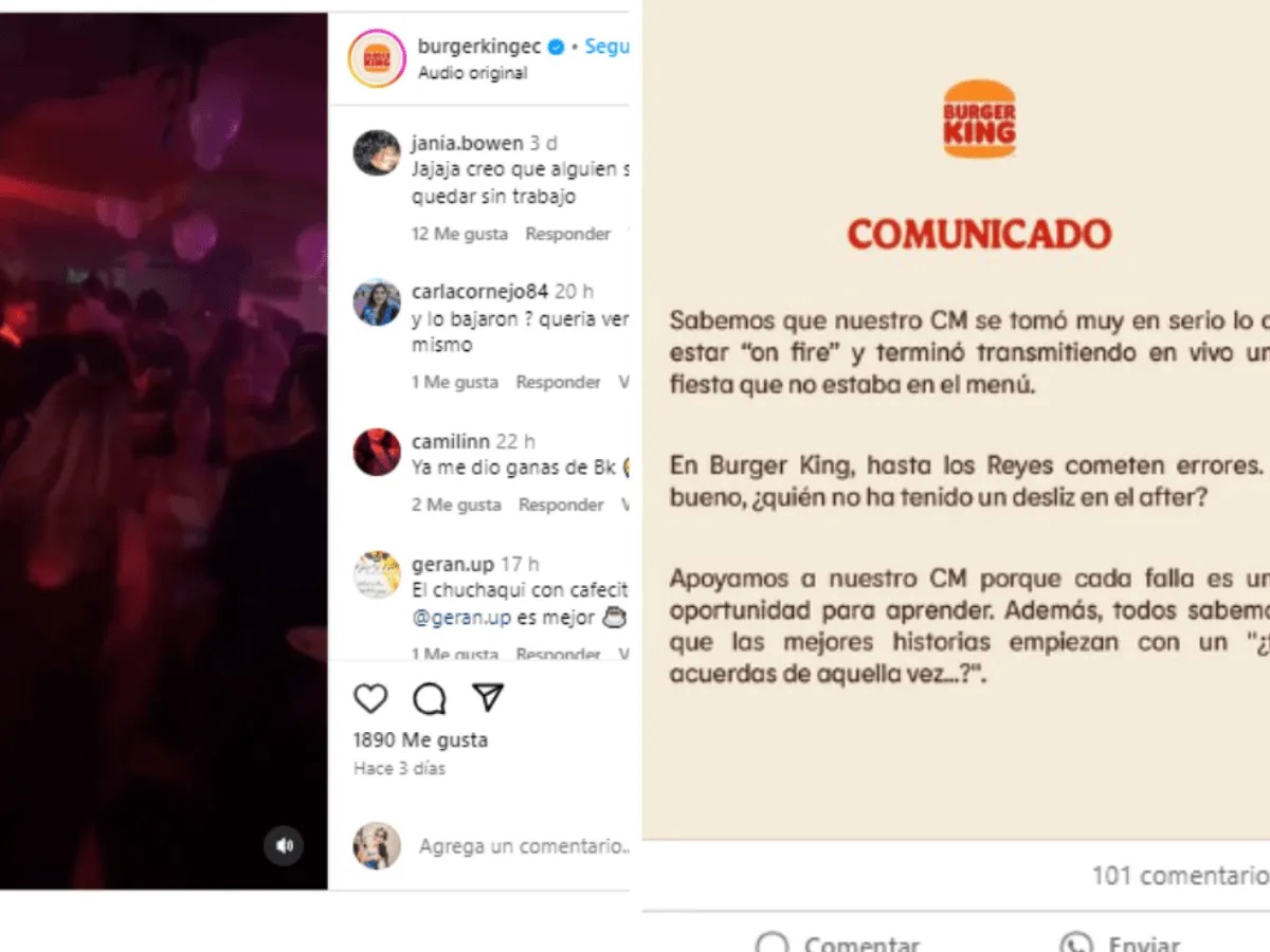 Burger King Ecuador responde con humor error de su Community Manager