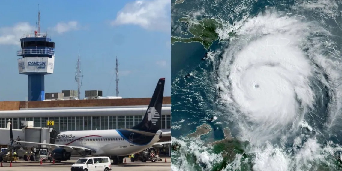 Aeropuerto de Cancún activa protocolo de Protección Civil por huracán Beryl