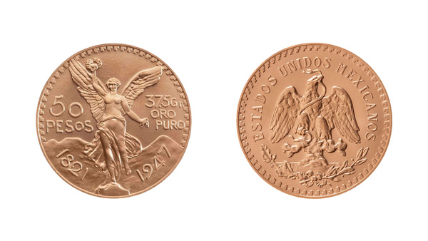 Piden hasta 100 mil pesos por centenario de oro mexicano de 50 pesos