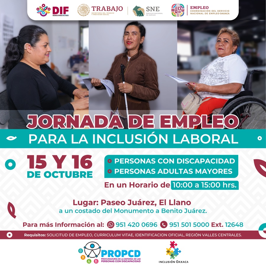 Impulsa DIF Oaxaca la inclusión laboral para personas con discapacidad y mayores