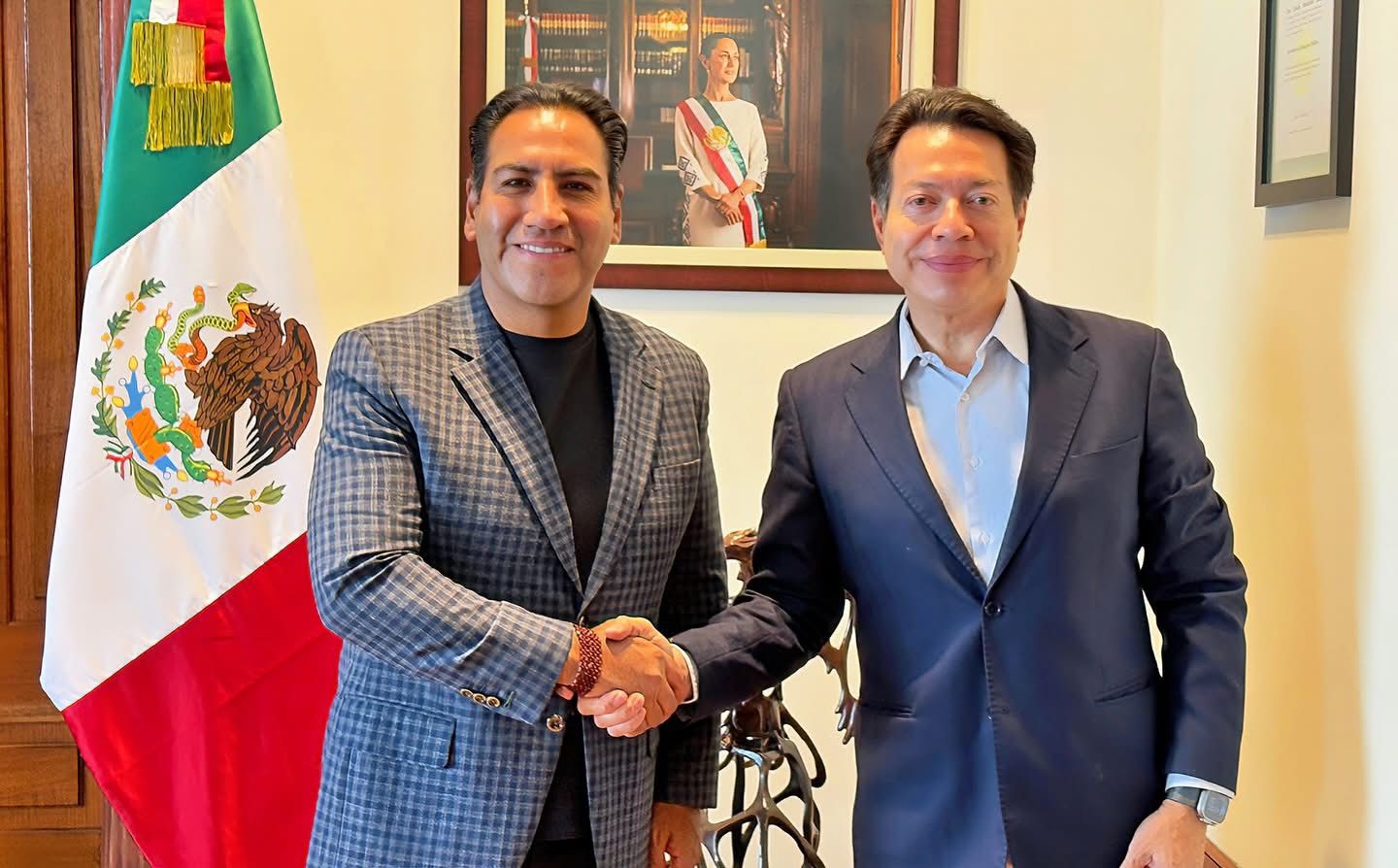 Eduardo Ramírez y titular de la SEP, Mario Delgado, fortalecen coordinación en materia educativa