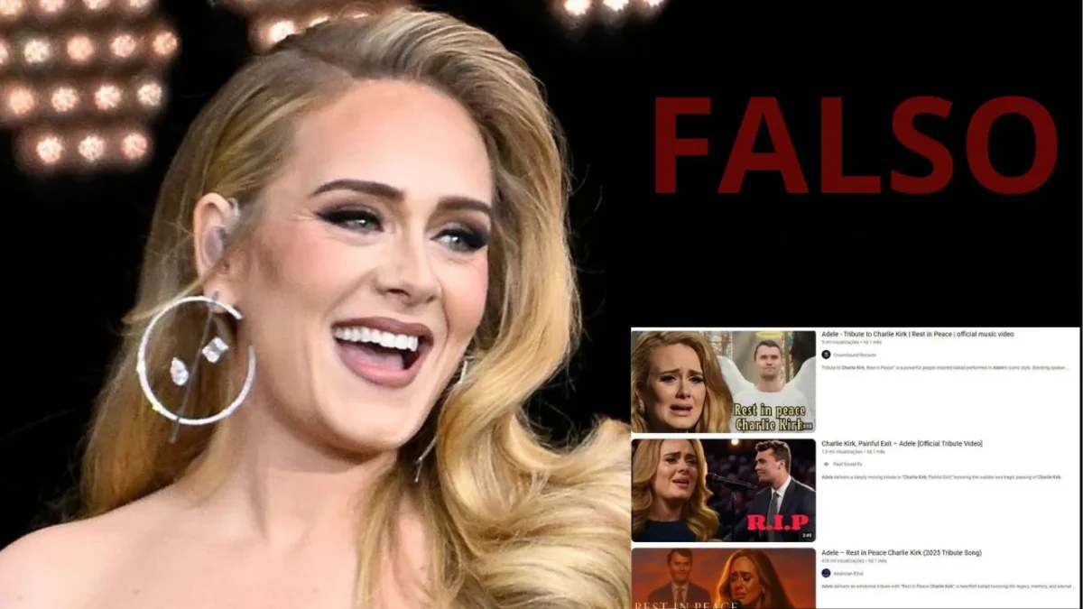 Video falso hace creer que Adele dedicó una canción a Charlie Kirk