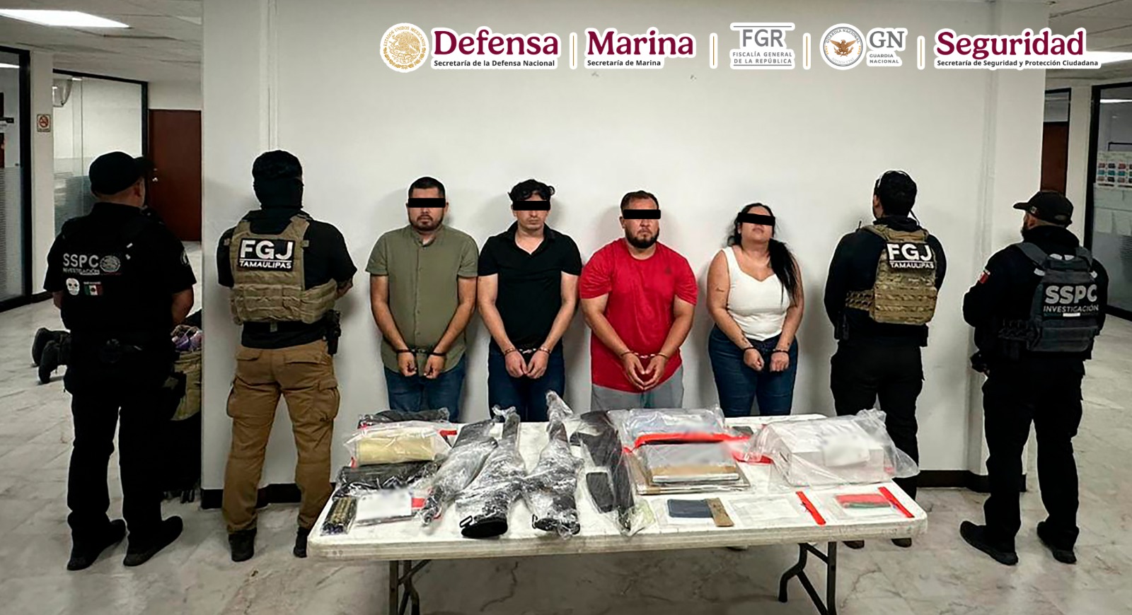Detienen a cuatro integrantes de una célula delictiva dedicada al tráfico de armas