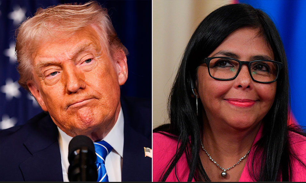 Trump mantiene una «larga» llamada con Delcy Rodríguez y asegura que «todo anda muy bien»