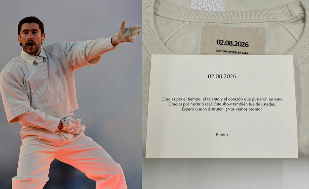 Bad Bunny agradece a empleados que trabajaron en la camiseta que lució en el Super Bowl