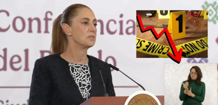 Gobierno de Sheinbaum reporta caída del 42% en homicidios dolosos