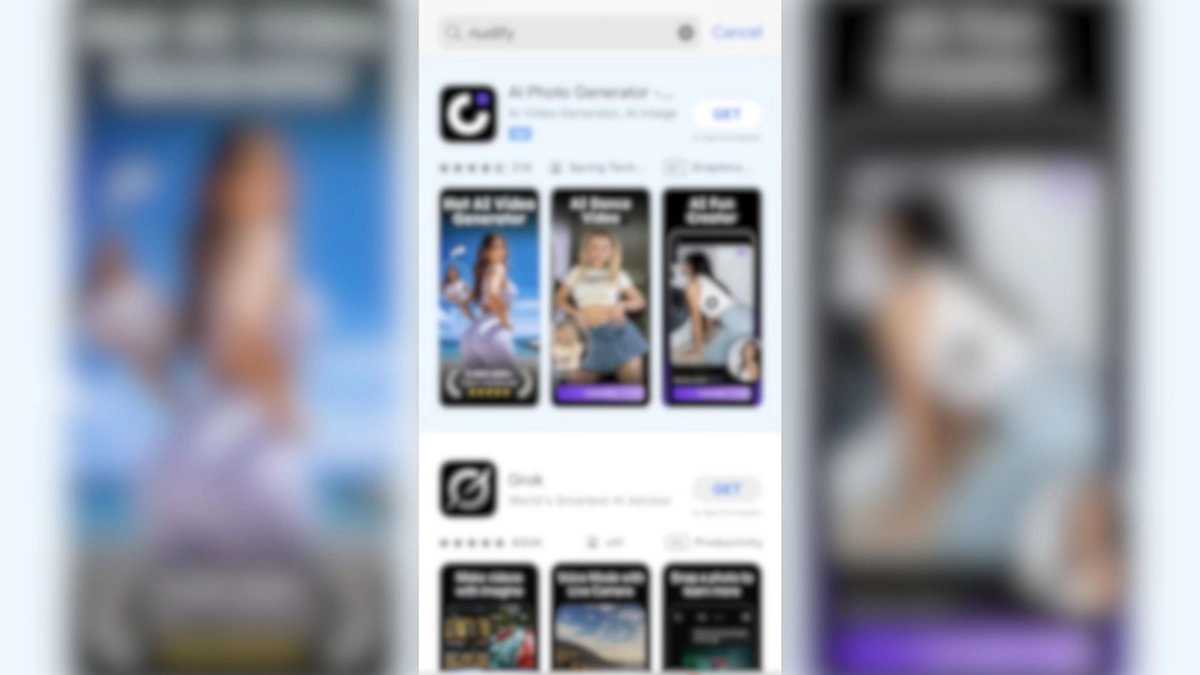 Aplicaciones de IA que “desnudan” a personas siguen disponibles en tiendas de Apple y Google