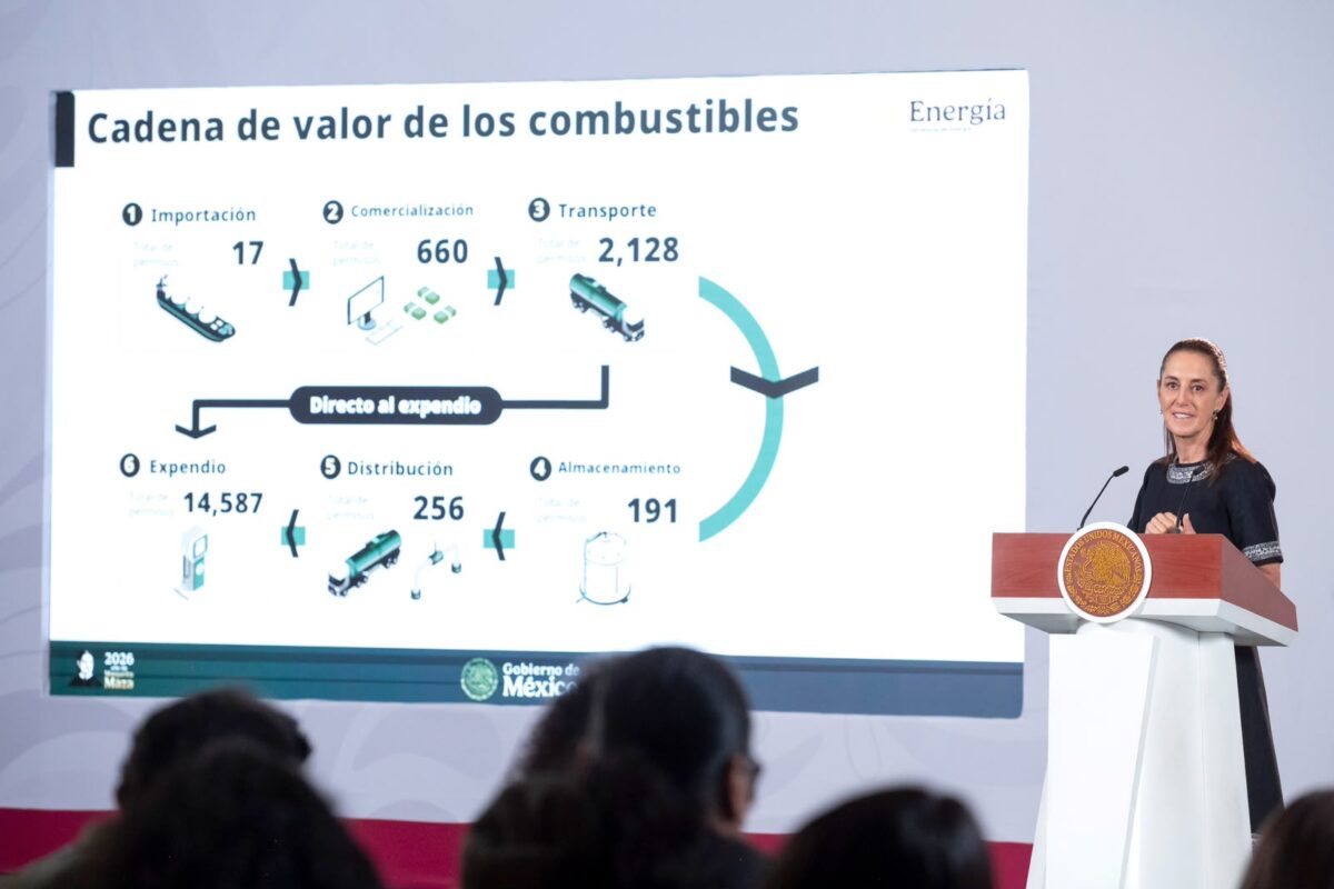 Sheinbaum plantea limitar intermediarios para combatir el huachicol fiscal